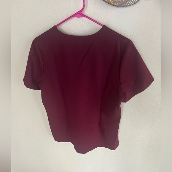 Burgundy Catarina One Pocket Scrub Top - FIGS - Picture 3 of 3